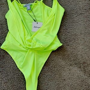 Charlotte Russe Neon green body suit
